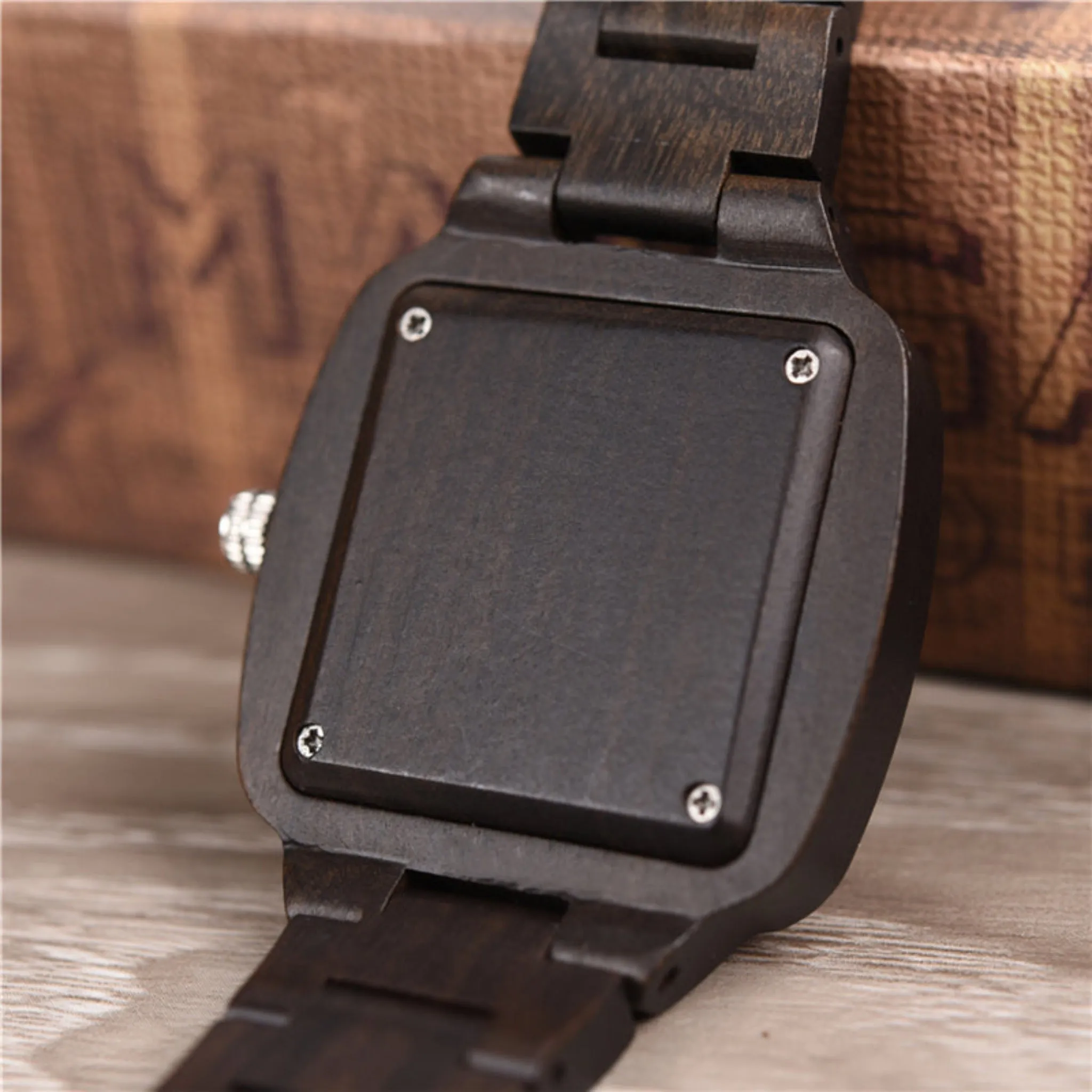 Detroit - Square Ebony Minimal Watch