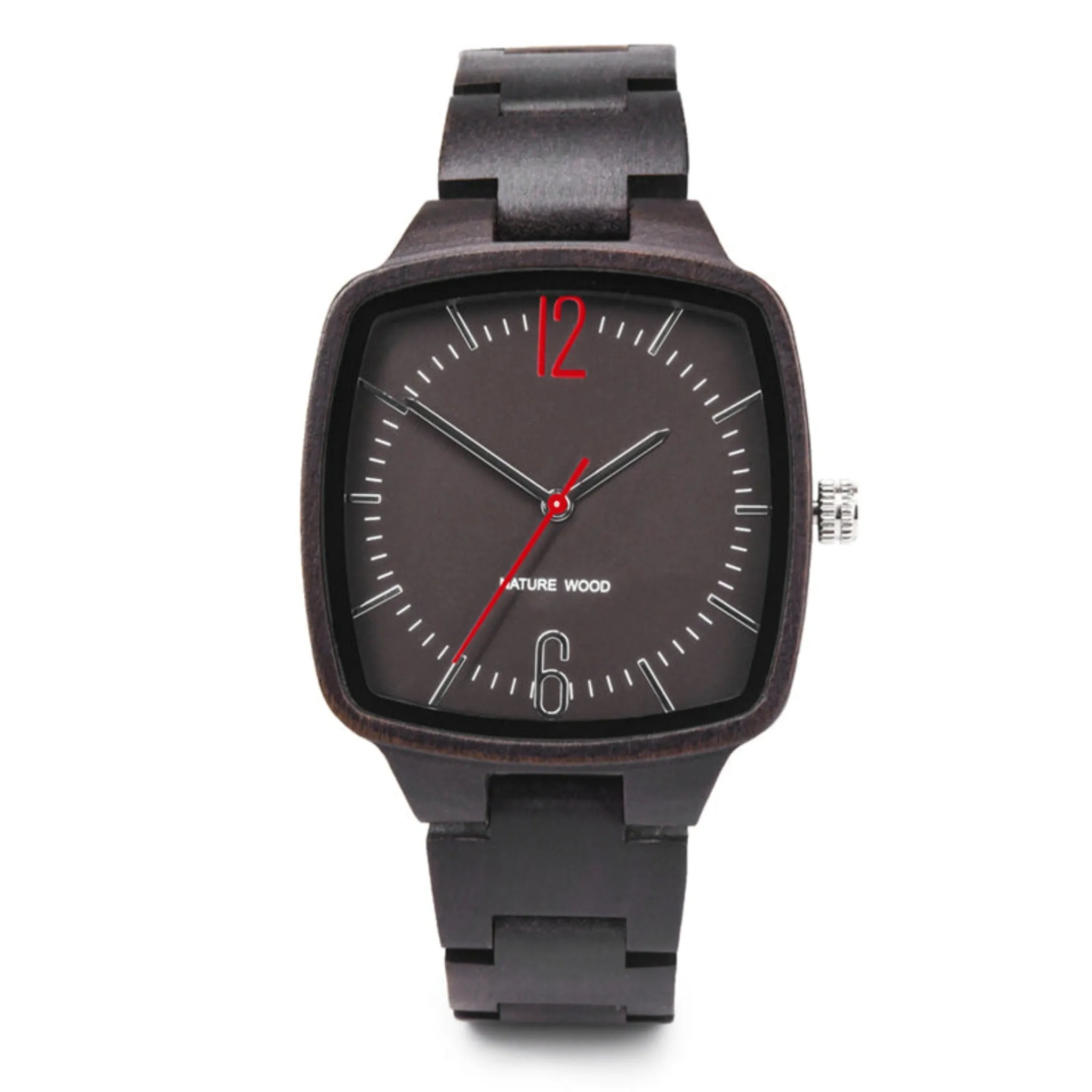 Detroit - Square Ebony Minimal Watch