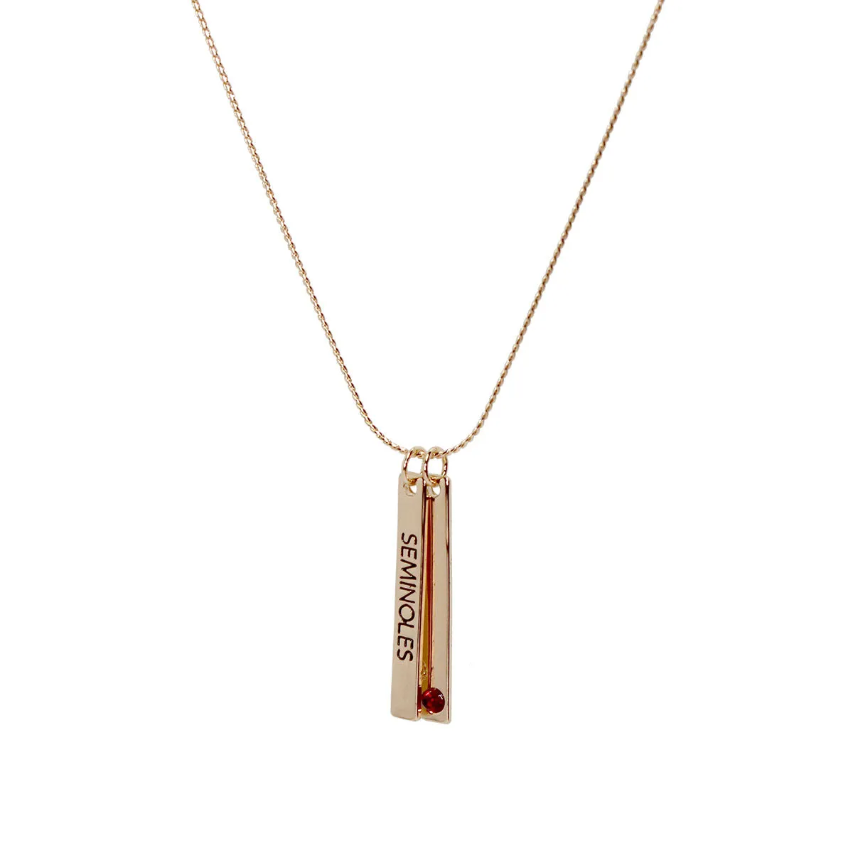 Emerson Street Seminoles Vertical Bar Charm Necklace