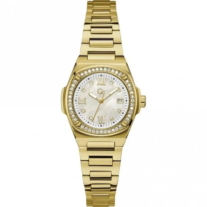 GC Ladies Coussin Shape Mini Yellow Gold Watch Z12005L1MF