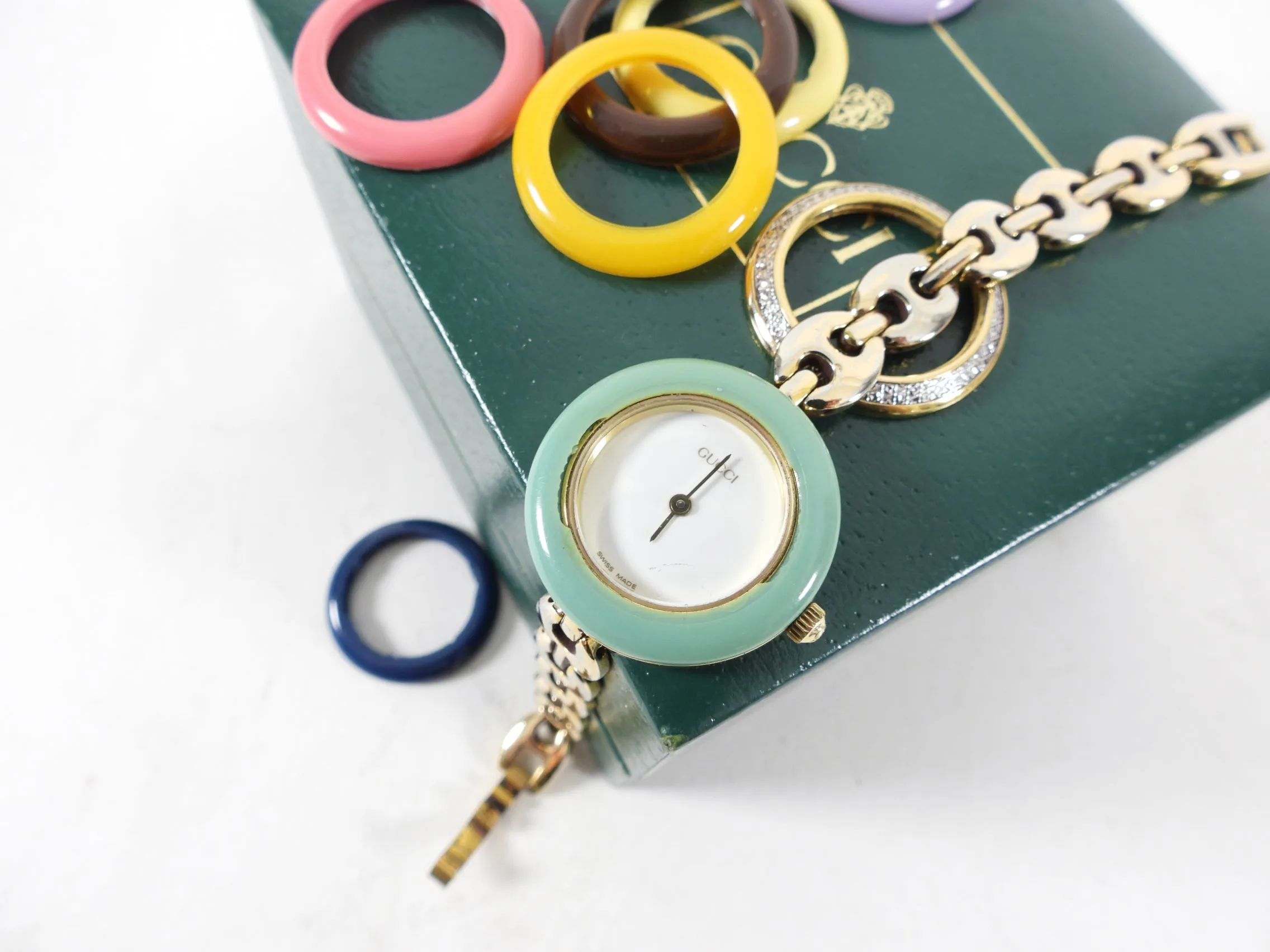 Gucci Vintage Interchangeable Bezels Link Watch