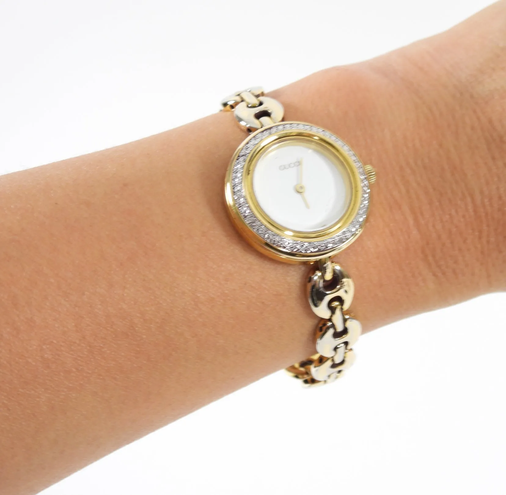 Gucci Vintage Interchangeable Bezels Link Watch