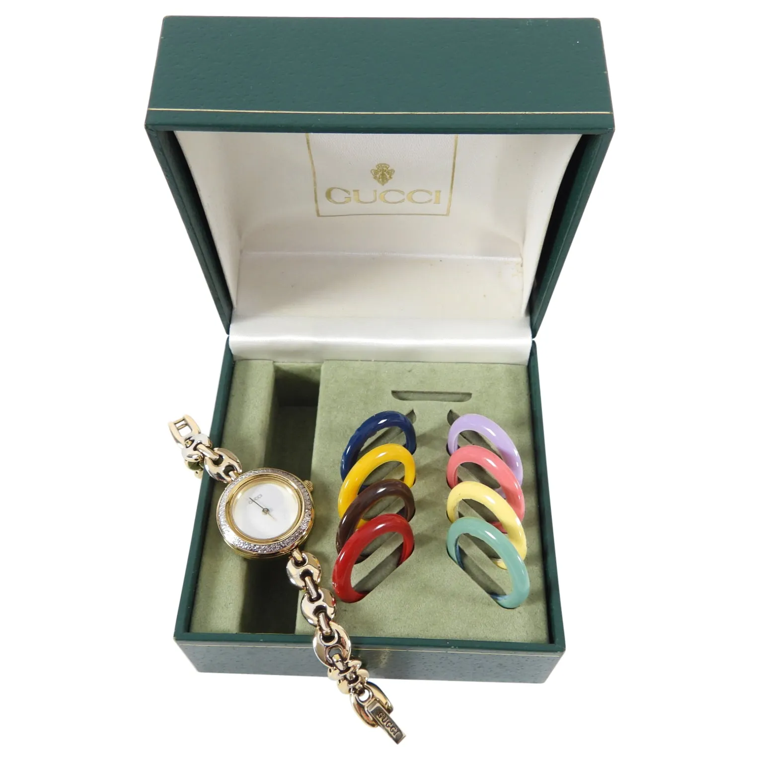 Gucci Vintage Interchangeable Bezels Link Watch