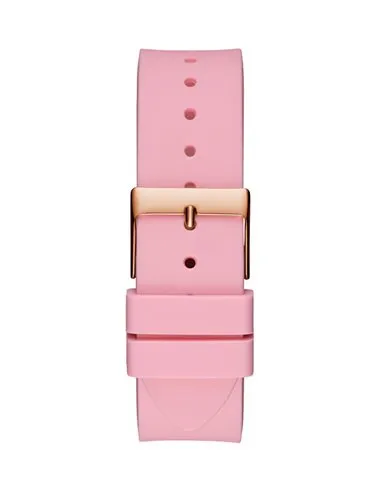 Guess Sparkling Pink Silicone Strap Women's Watch W0032L9