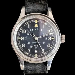 HAMILTON G.S. 24-Hour Dial British R.A.F. Pilot Wristwatch - Grade S75 S 17 Jewels