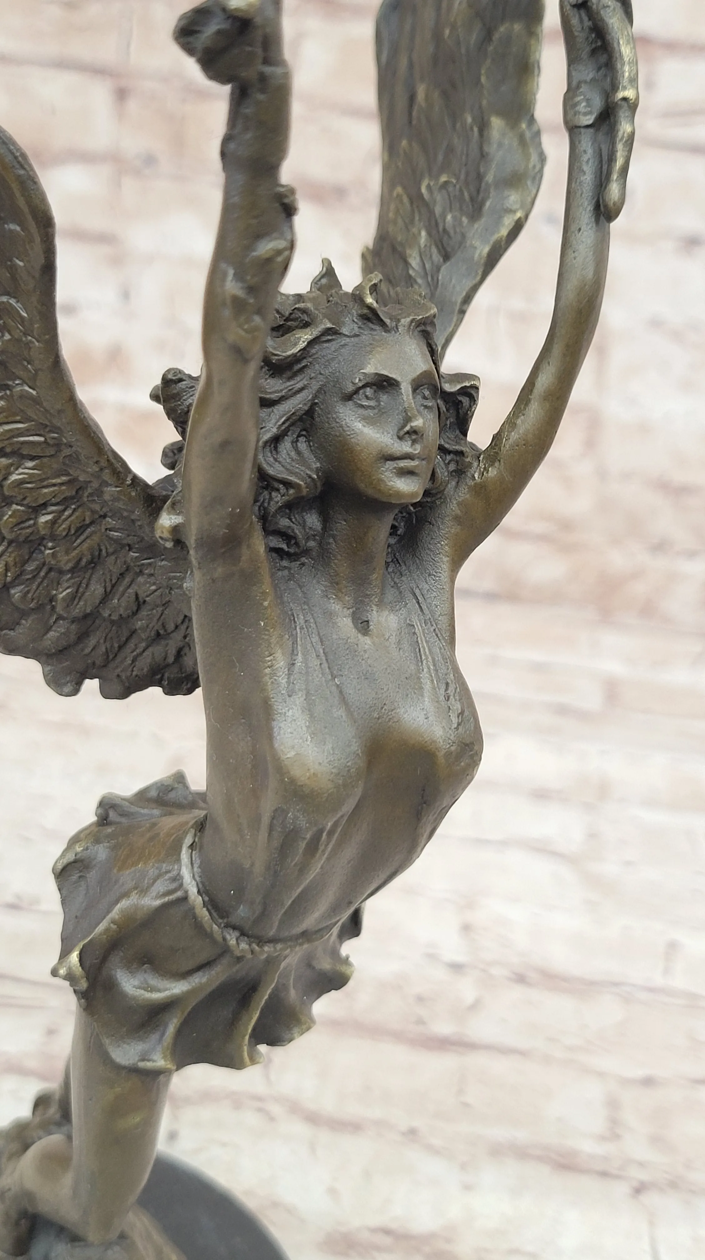 Handcrafted bronze sculpture SALE Mythical Religious Angel Moreau Signed Nude