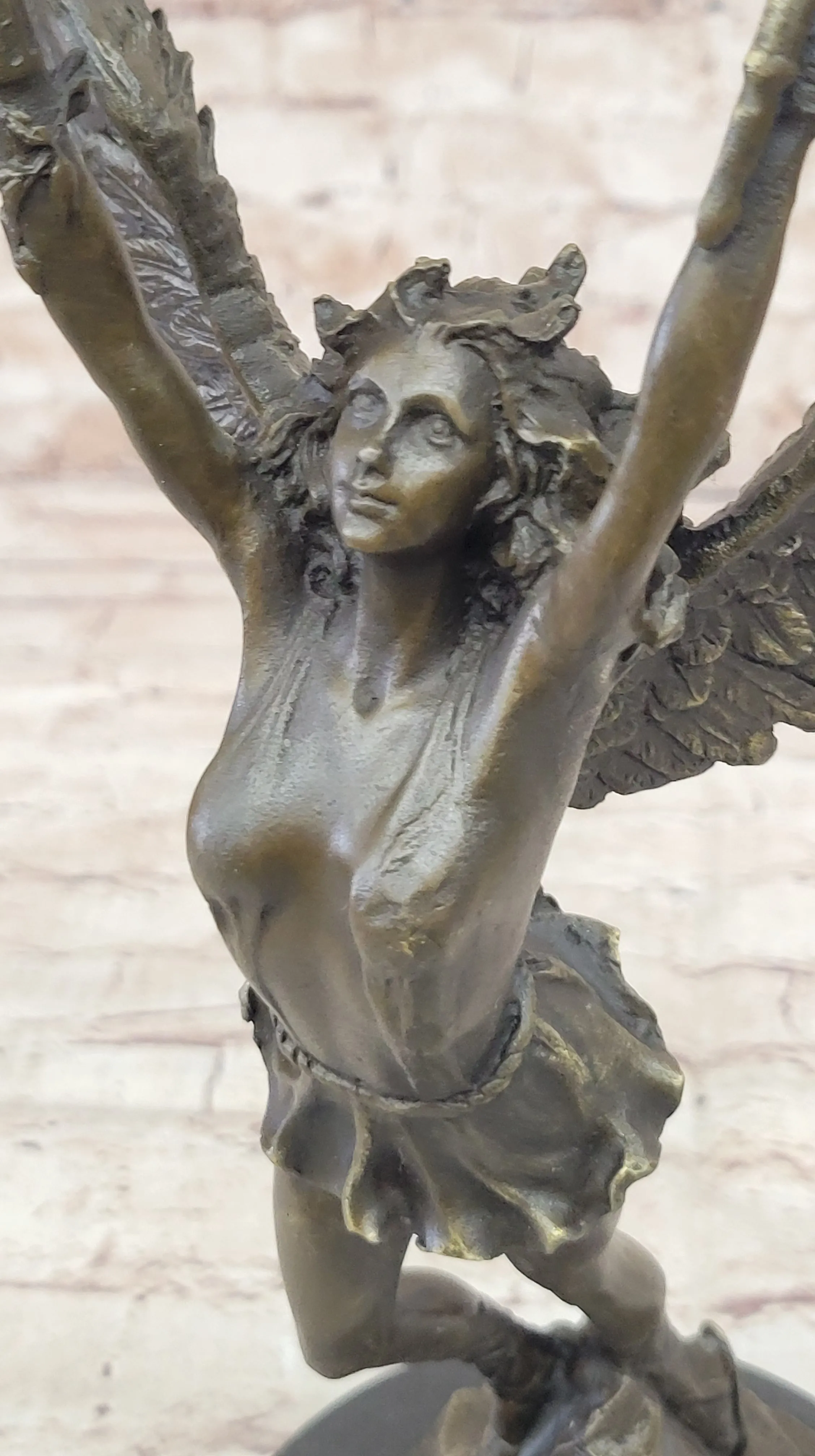 Handcrafted bronze sculpture SALE Mythical Religious Angel Moreau Signed Nude