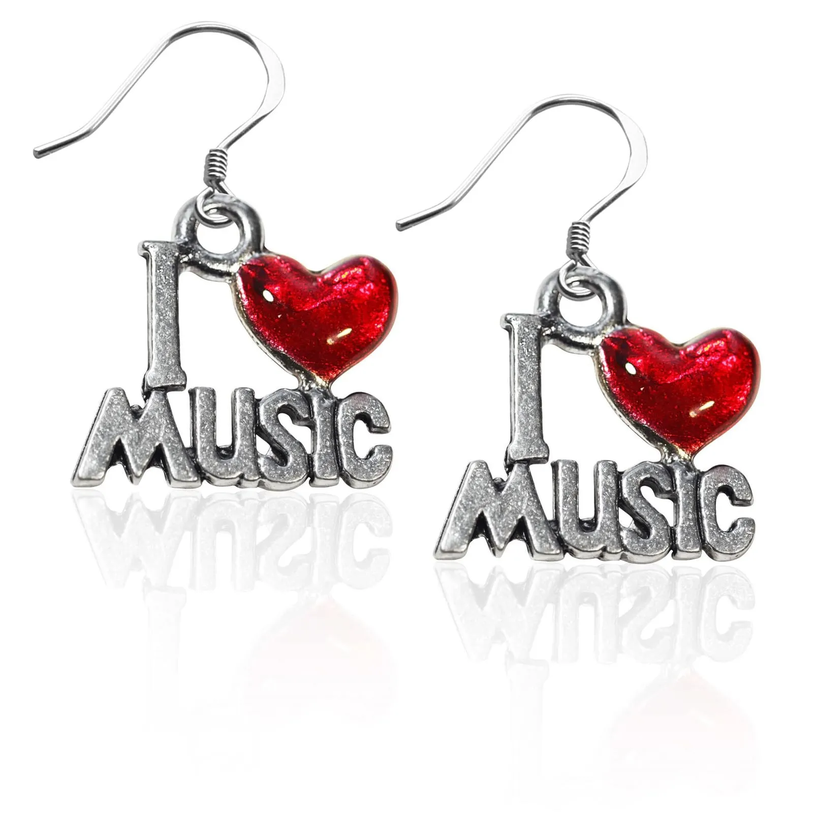 I Love Music Charm Earrings