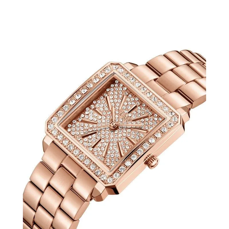 JBW Women's Cristal Set 12 Diamonds 18K Rose Gold-Plated Stainless Steel Watch With Bangle - 28MM