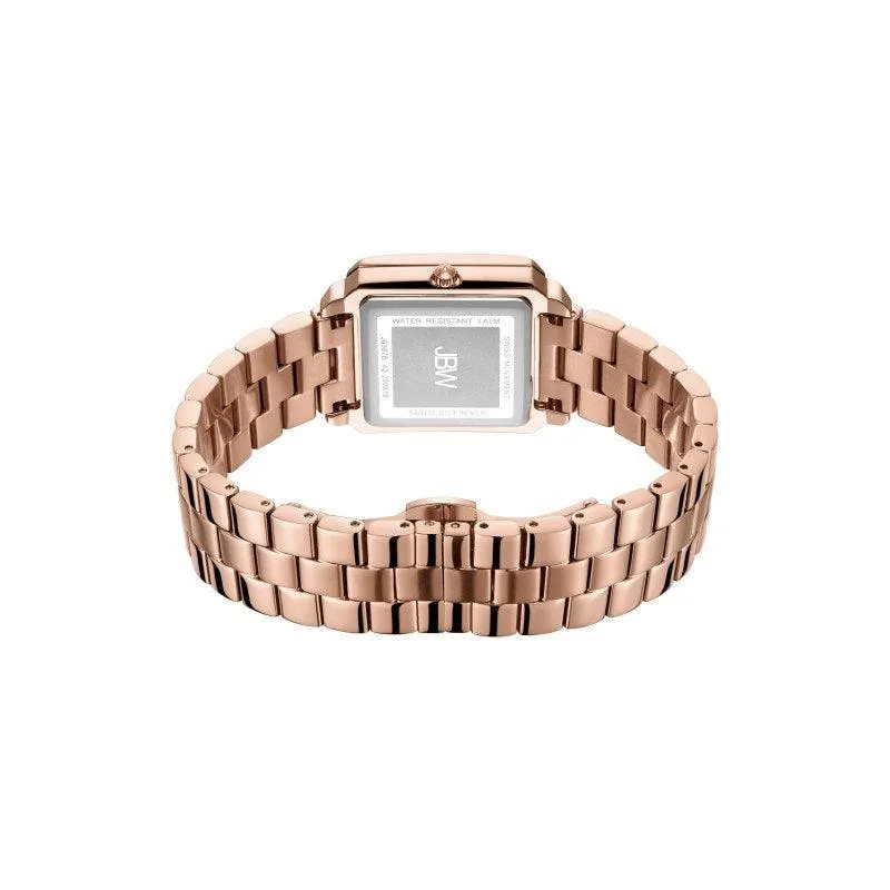JBW Women's Cristal Set 12 Diamonds 18K Rose Gold-Plated Stainless Steel Watch With Bangle - 28MM