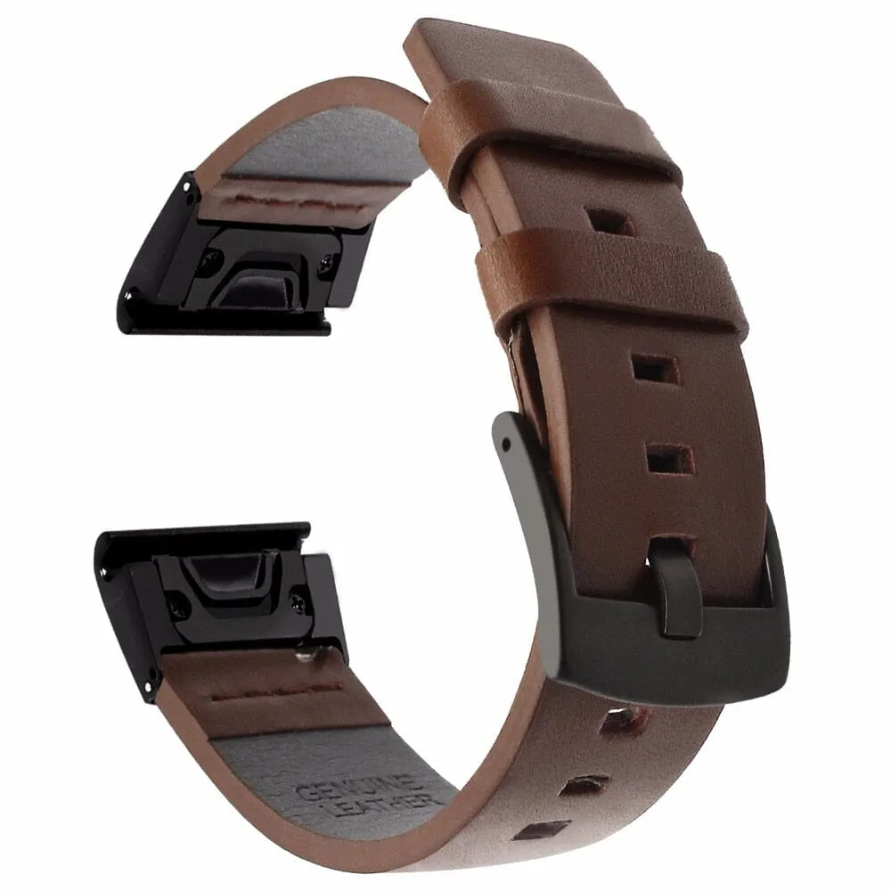Leather Watch Straps Compatible with the Garmin Quickfit Range
