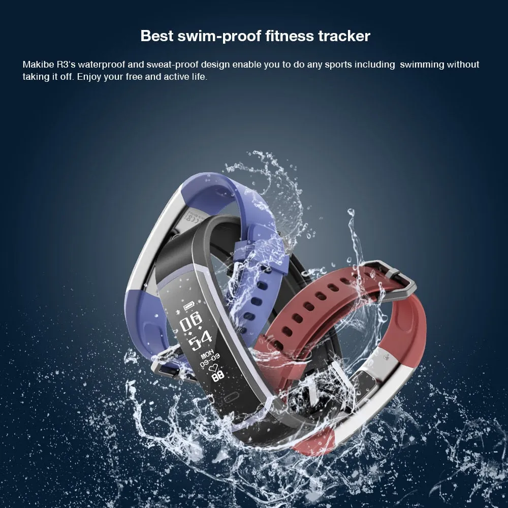Makibes R3 Smart Bracelet with Heart Rate Monitor, Health Fitness Tracker, more