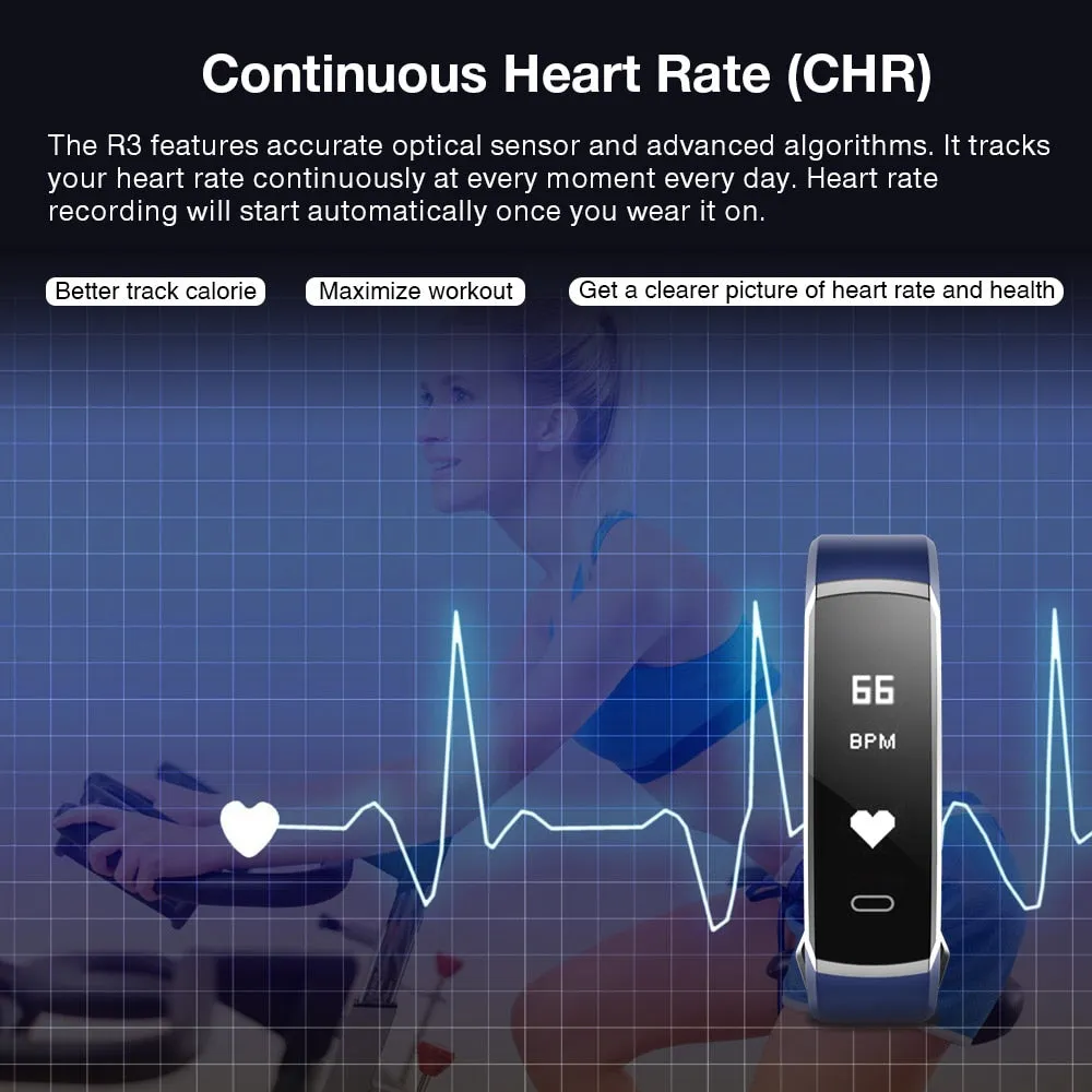 Makibes R3 Smart Bracelet with Heart Rate Monitor, Health Fitness Tracker, more