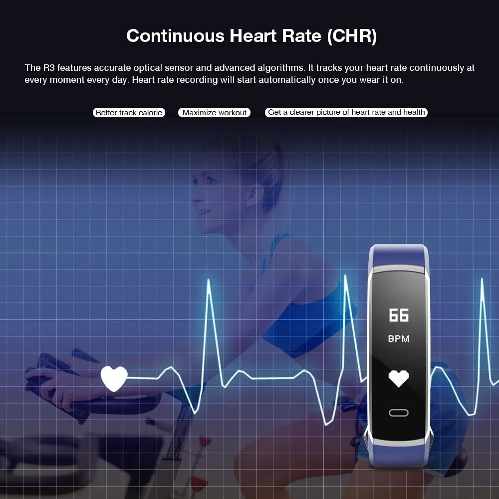 Makibes R3 Smart Bracelet with Heart Rate Monitor, Health Fitness Tracker, more