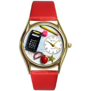 Math Teacher Watch Small Gold Style