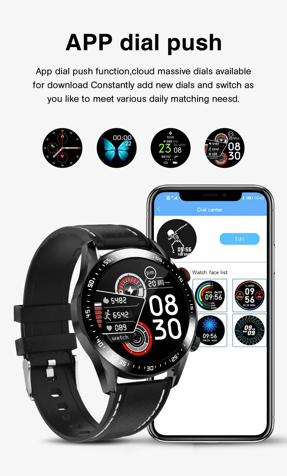 Men Bluetooth Call Custom Dial Full Touch Screen Waterproof Smartwatch