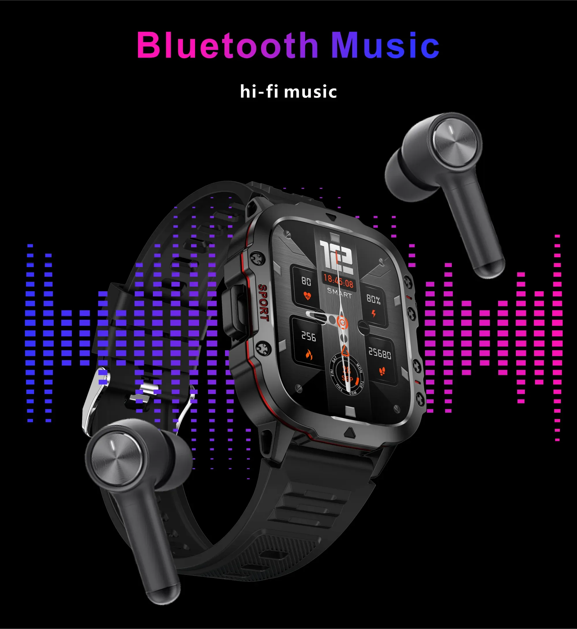 Men Outdoor Sports Fitness Tracker Health Monitor Smartwatch