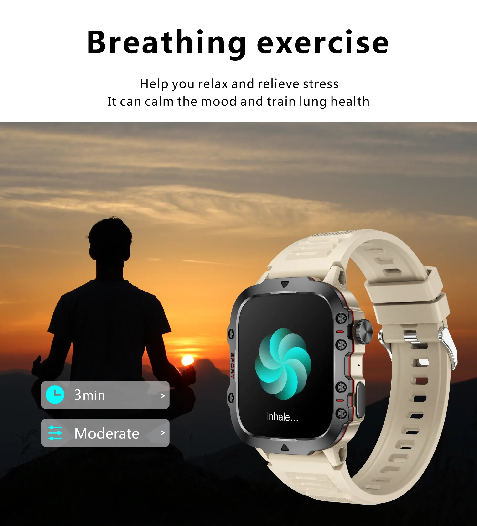 Men Outdoor Sports Fitness Tracker Health Monitor Smartwatch
