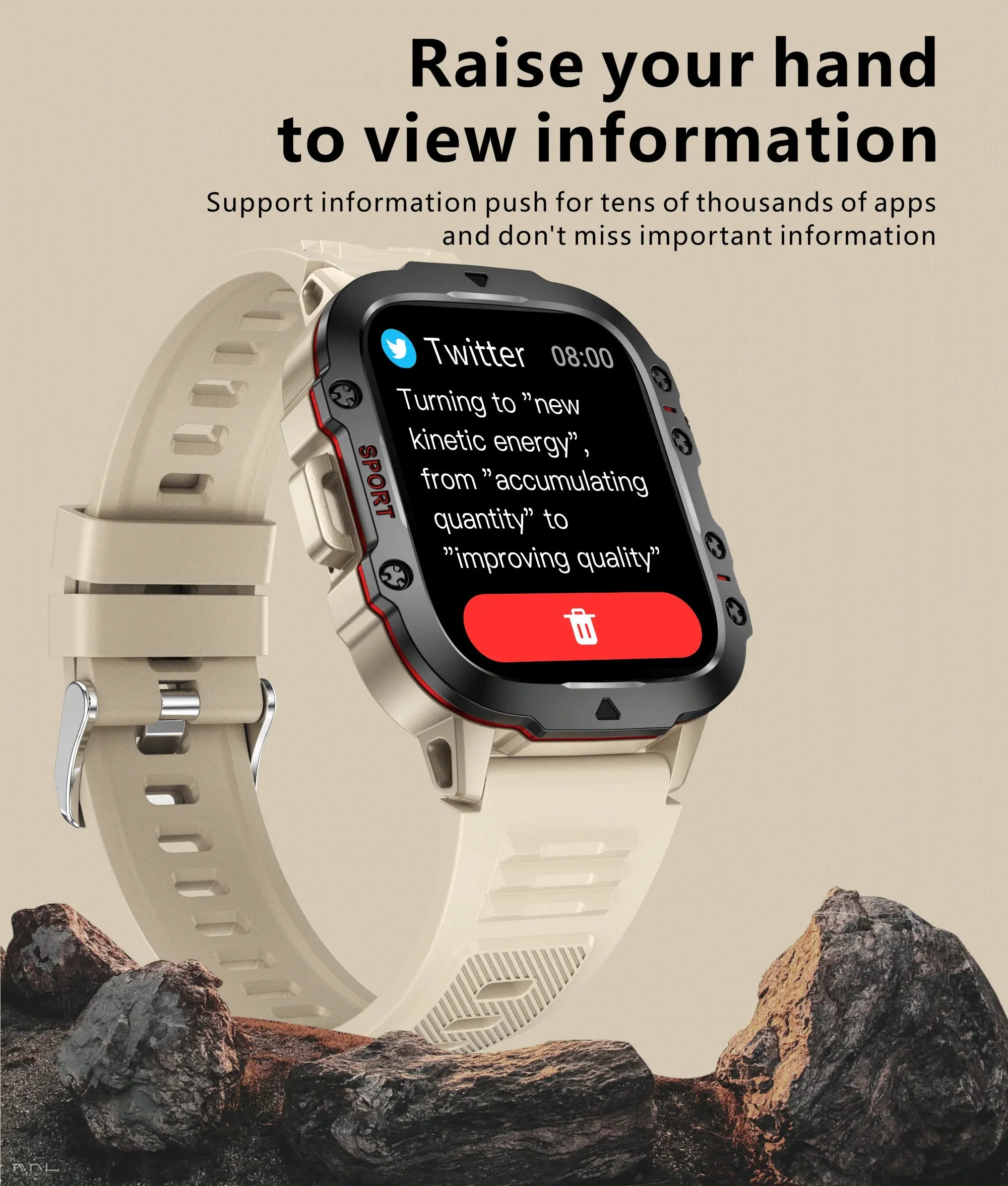 Men Outdoor Sports Fitness Tracker Health Monitor Smartwatch