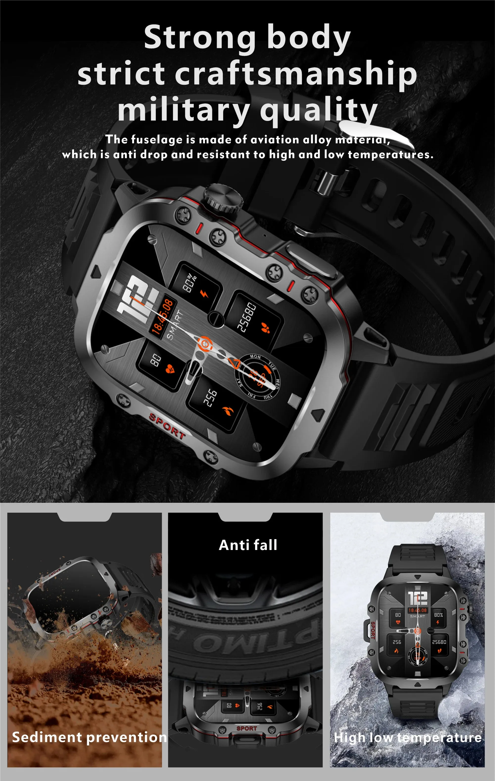Men Outdoor Sports Fitness Tracker Health Monitor Smartwatch