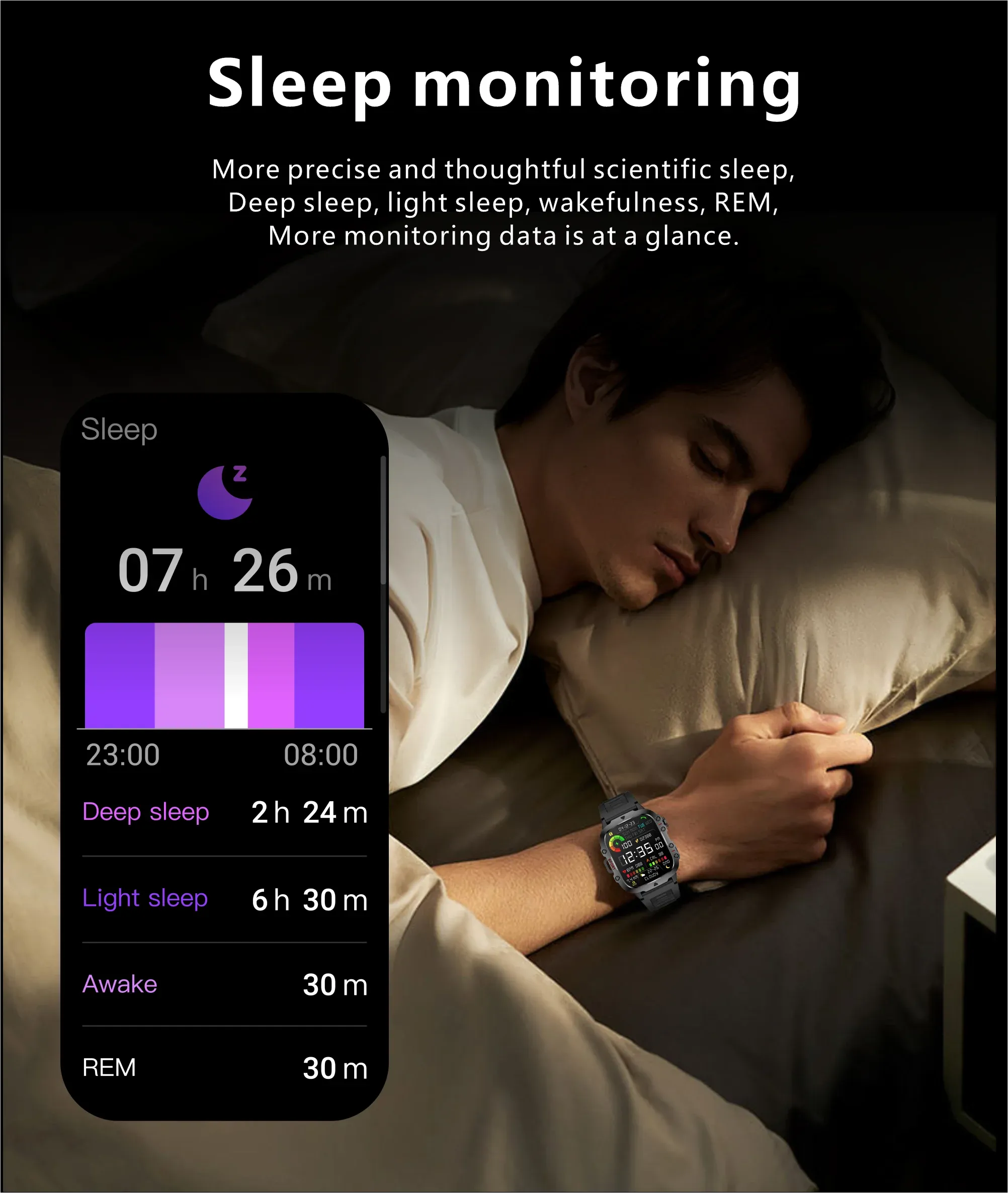 Men Outdoor Sports Fitness Tracker Health Monitor Smartwatch