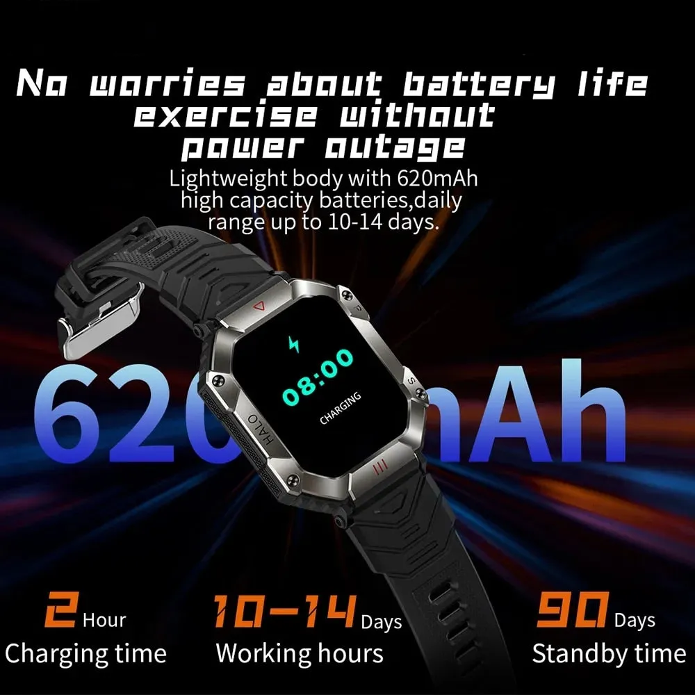 Men Smart Watch For Android IOS Fitness Watches Ip68 Waterproof Military Healthy Monitor AI Voice Bluetooth Call Smartwatch