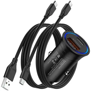 modern USB C Car Charger Adapter with 2 Pack 6FT USB Cables Cigarette Lighter USB Charger Fast Charging Cord Type C Cable Cord PD20W QC18W USB C Car Phone Charger for iPhone 15 Pro SamSung Galaxy, Black