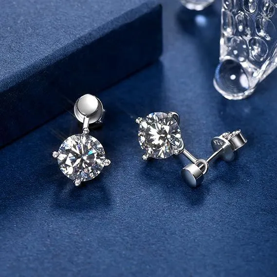 Moissanite Crawler Stud Earrings