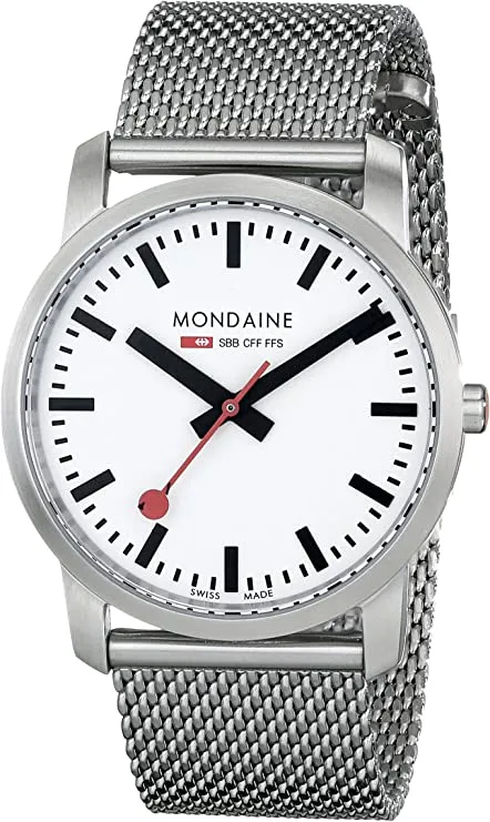 Mondaine Simply Elegant Stainless Steel Watch with Mesh Bracelet
