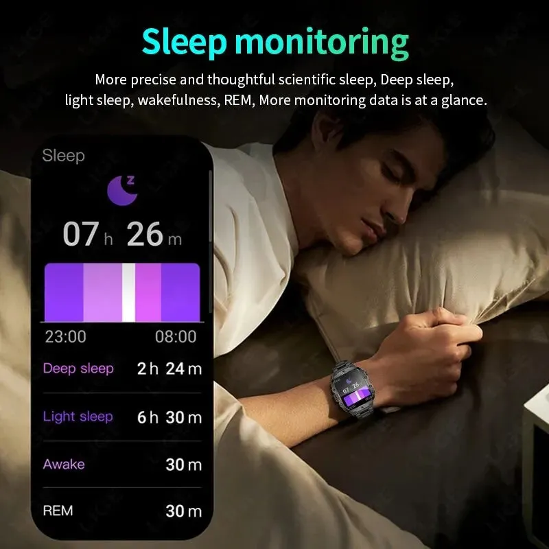 New Smart Watch with 1.96-Inch Screen, 420mAh Battery, Bluetooth Call, Voice Assistant, Sports Fitness Tracking, and Waterproof Features for Men