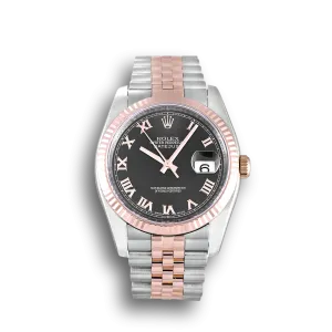 Rolex Datejust 116231 Black Dial 36mm Steel Rose Gold Jubilee