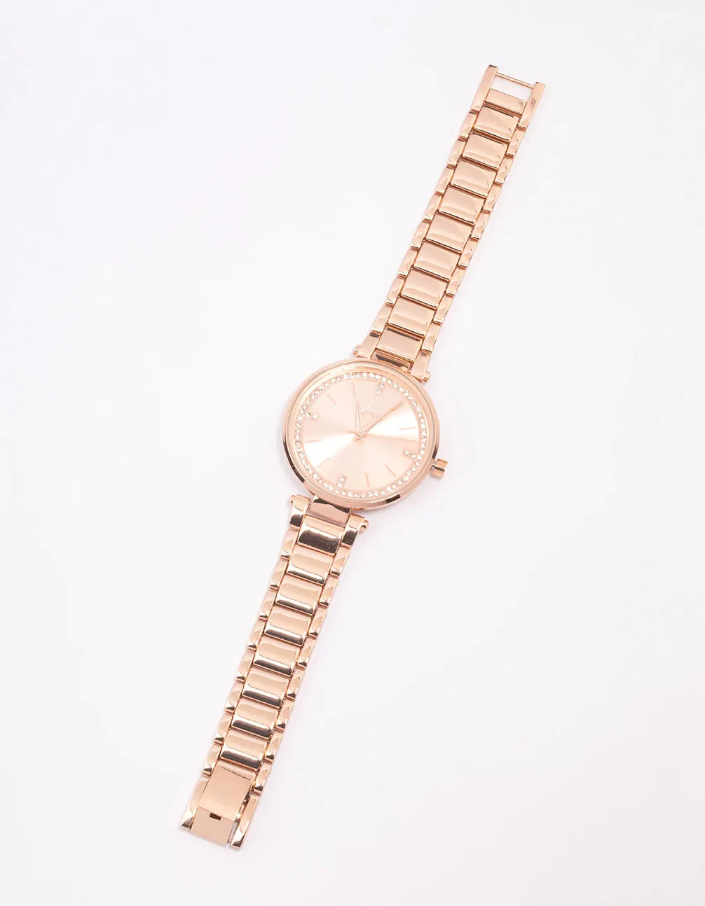 Rose Gold Crystal Dial Watch