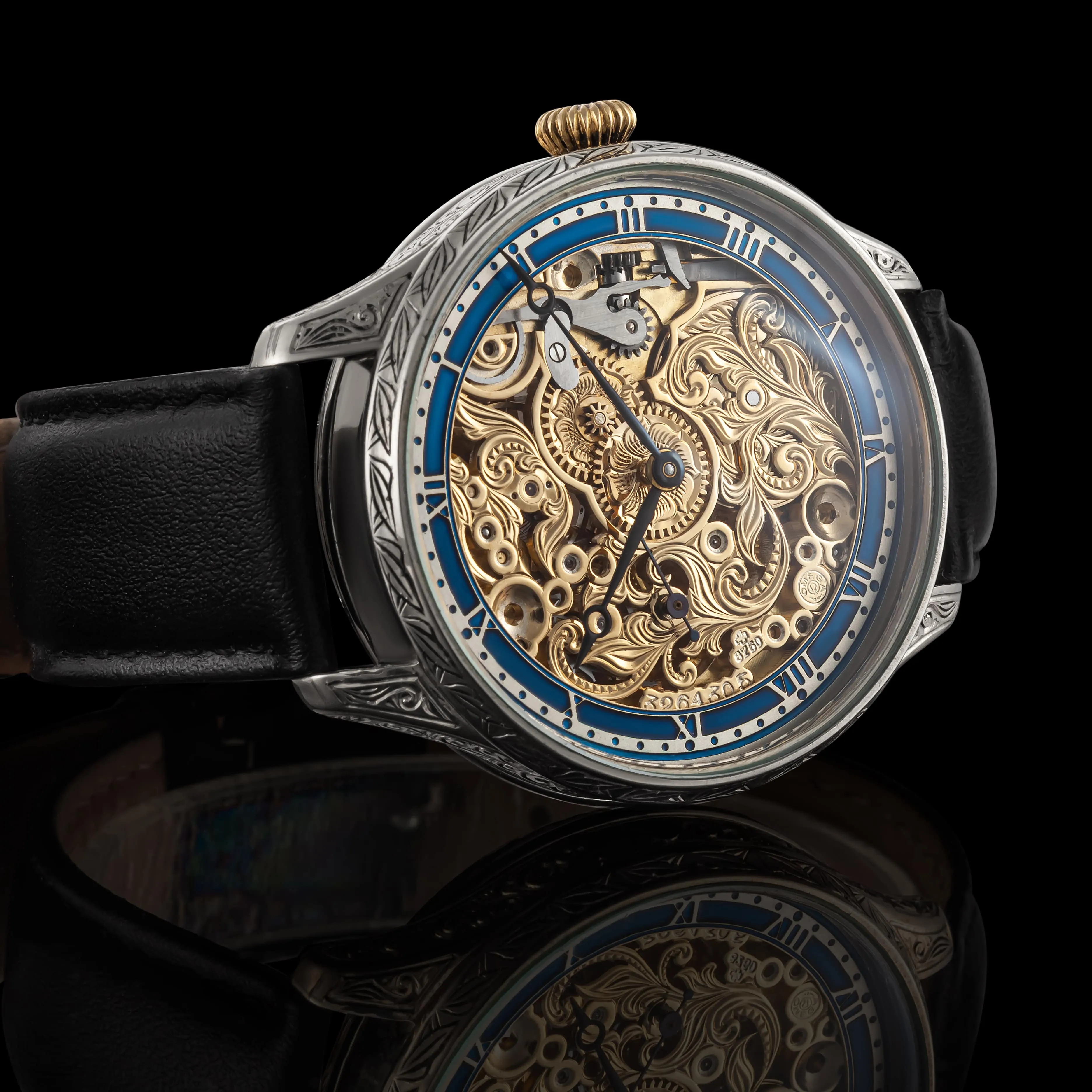 SKYFALL Men's Artisan Skeletonized Wristwatch 1909 Vintage Mechanical Movement