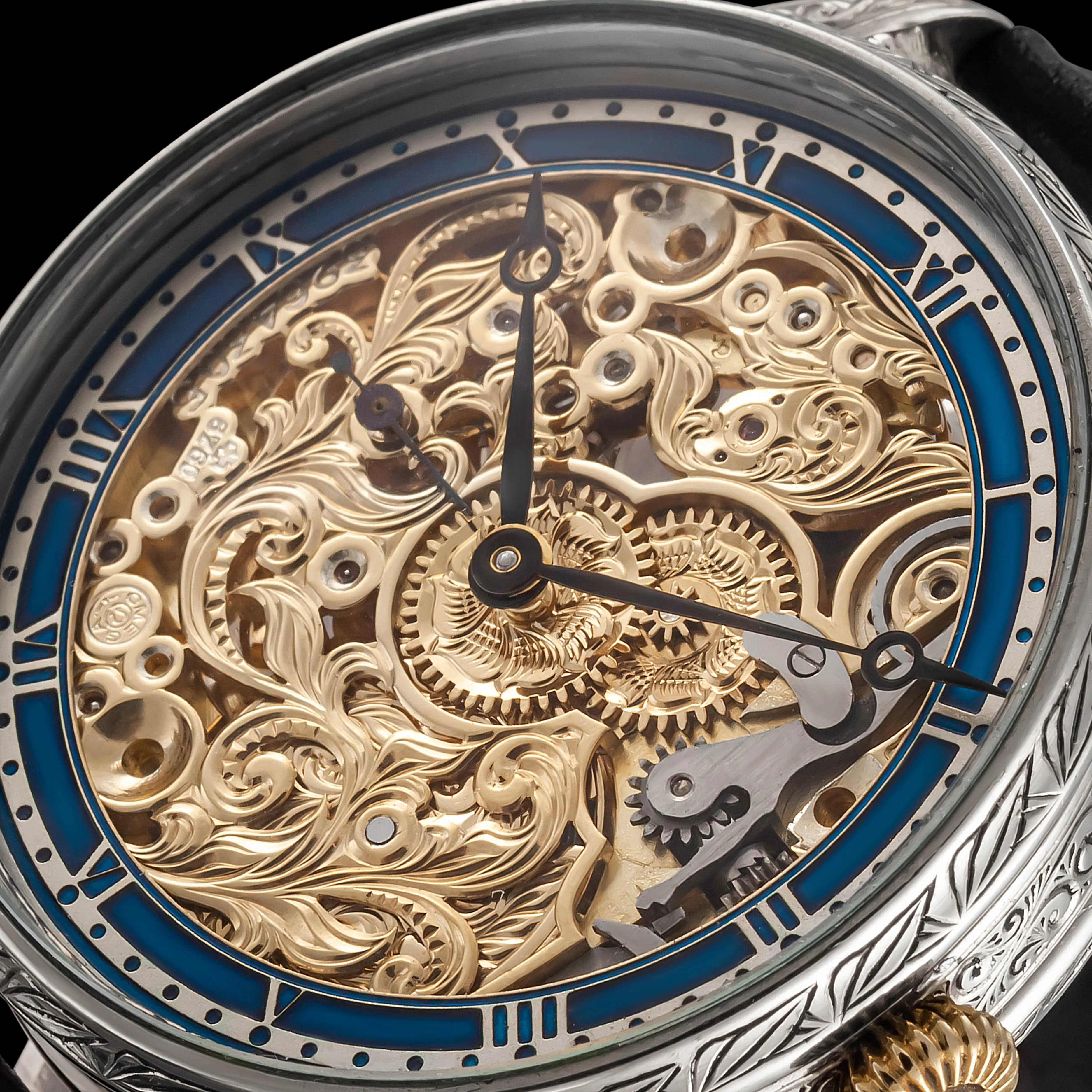 SKYFALL Men's Artisan Skeletonized Wristwatch 1909 Vintage Mechanical Movement