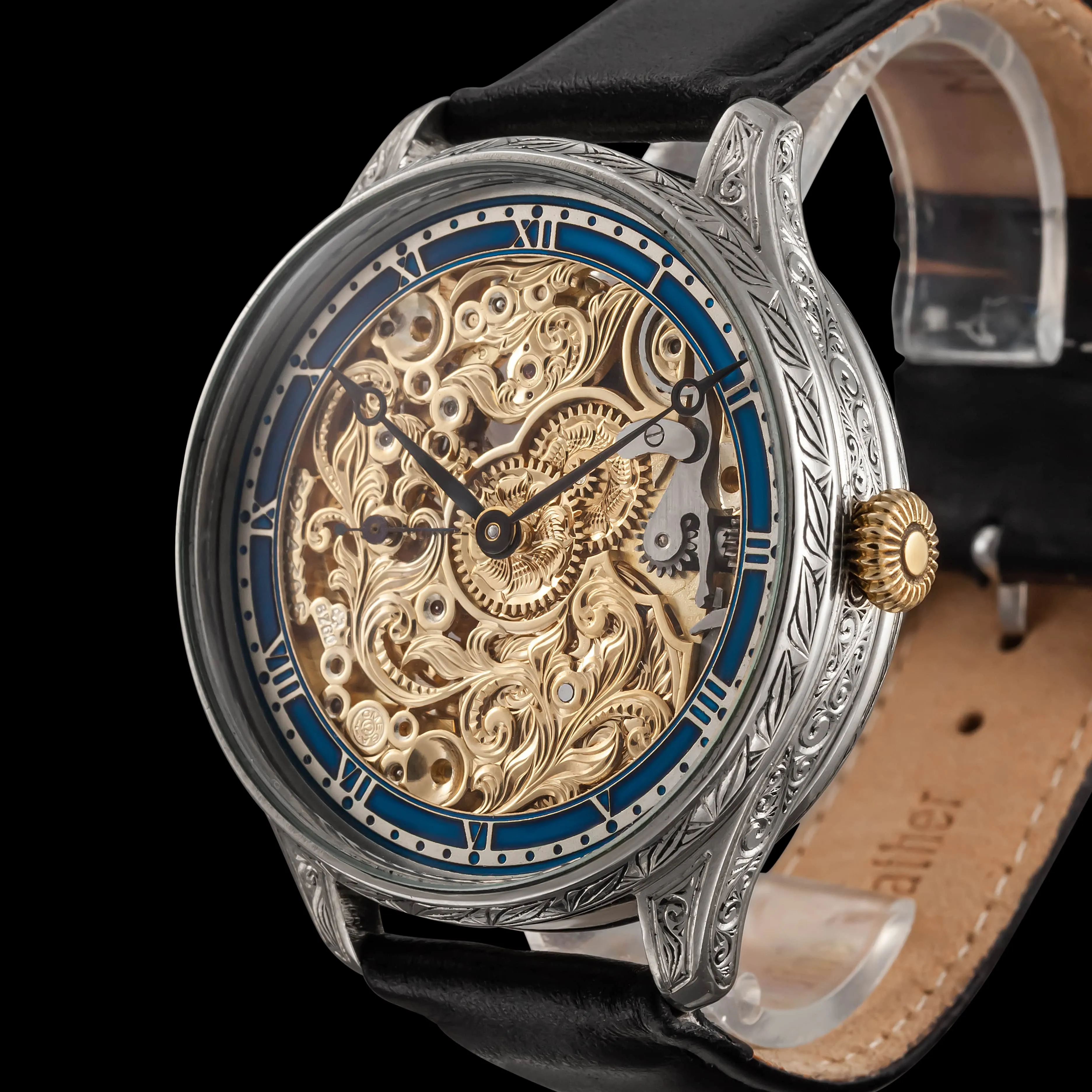 SKYFALL Men's Artisan Skeletonized Wristwatch 1909 Vintage Mechanical Movement