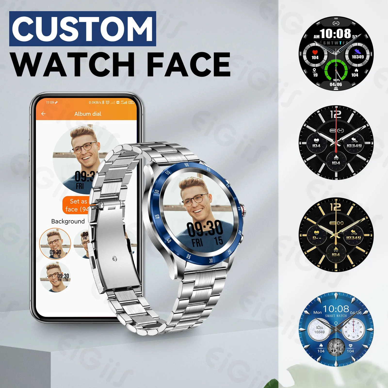 Smart Watch for Men with Bluetooth Calling 1.32” HD Touchscreen Fitness Trackers Watch with Heart Rate Detection Sleep Monitor for Android iOS