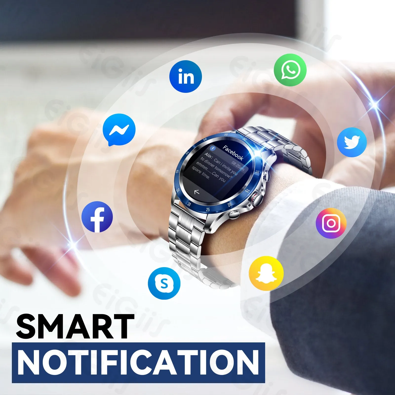Smart Watch for Men with Bluetooth Calling 1.32” HD Touchscreen Fitness Trackers Watch with Heart Rate Detection Sleep Monitor for Android iOS
