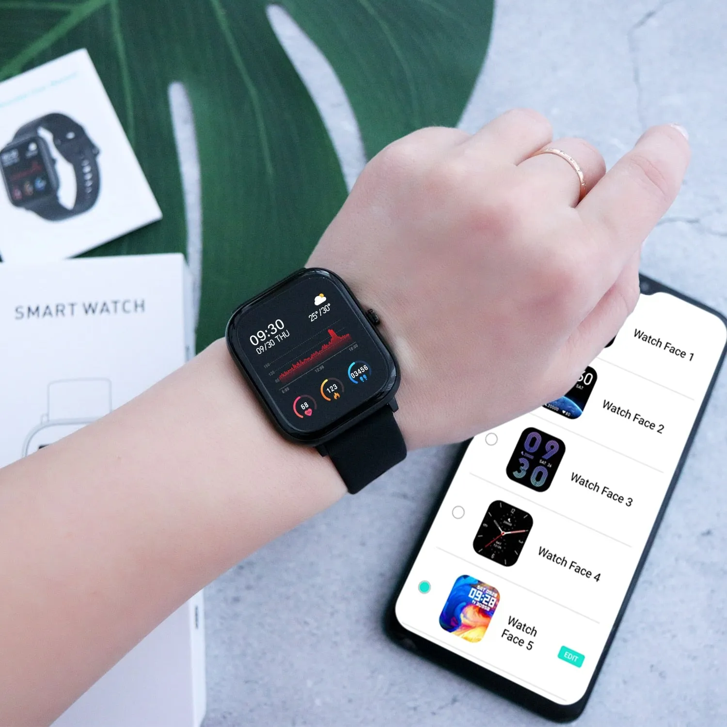 Sport Clock Fitness Track Heart Rate Monitor Sleep Monitor Smartwatch for Android & iOS