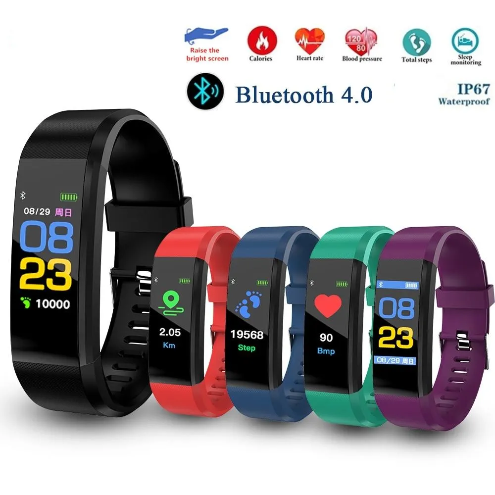 The 115 Plus Smart Watch with HR & BP Monitor, Call & MSG Notifications (similar to Fitbit Alta)