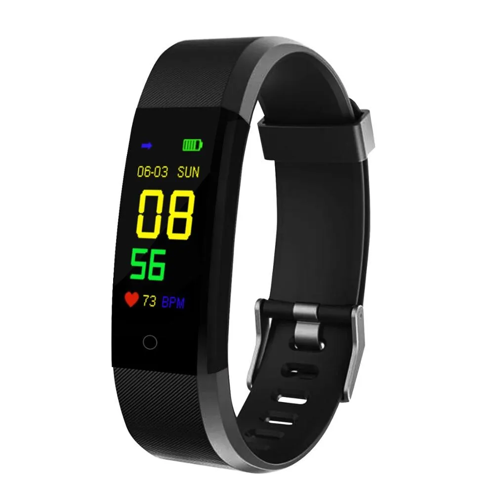 The 115 Plus Smart Watch with HR & BP Monitor, Call & MSG Notifications (similar to Fitbit Alta)