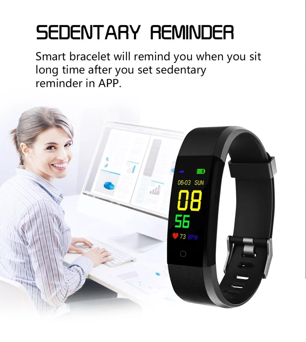 The 115 Plus Smart Watch with HR & BP Monitor, Call & MSG Notifications (similar to Fitbit Alta)