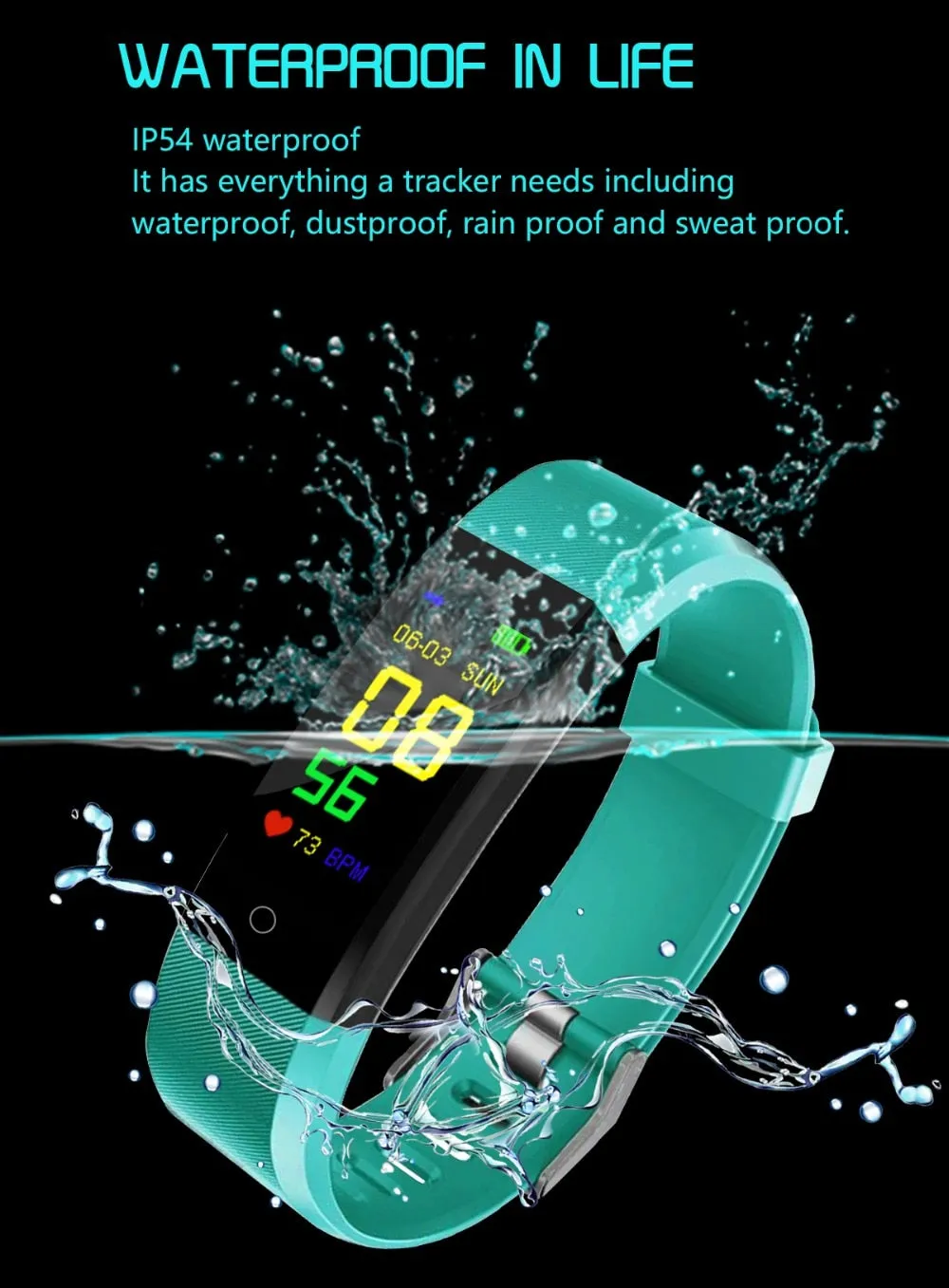 The 115 Plus Smart Watch with HR & BP Monitor, Call & MSG Notifications (similar to Fitbit Alta)