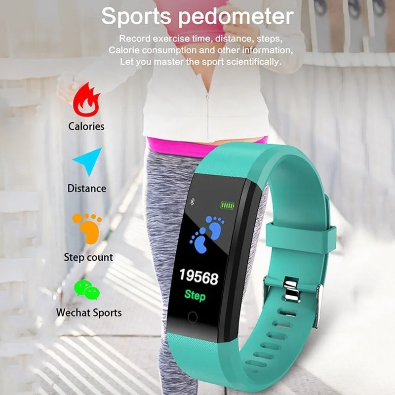 The 115 Plus Smart Watch with HR & BP Monitor, Call & MSG Notifications (similar to Fitbit Alta)