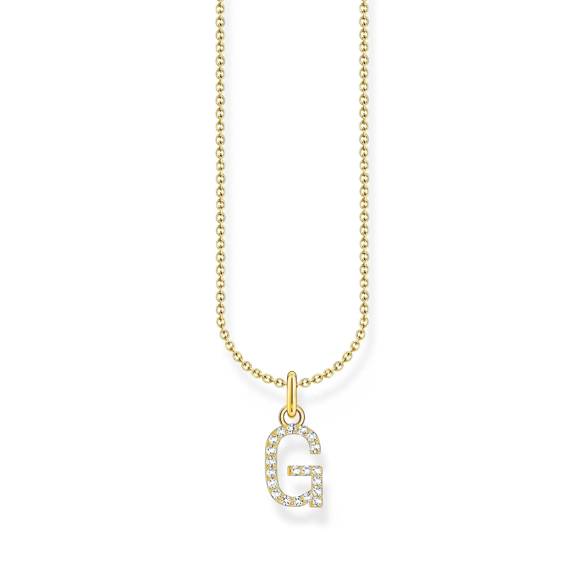 THOMAS SABO Necklace with letter pendant G and white zirconia - gold