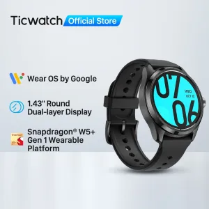 TicWatch Pro 5 Wear OS Smartwatch Built 100  Sports Modes 5ATM Water-resistance Compass NFC and 80Hrs Battery Life for Android