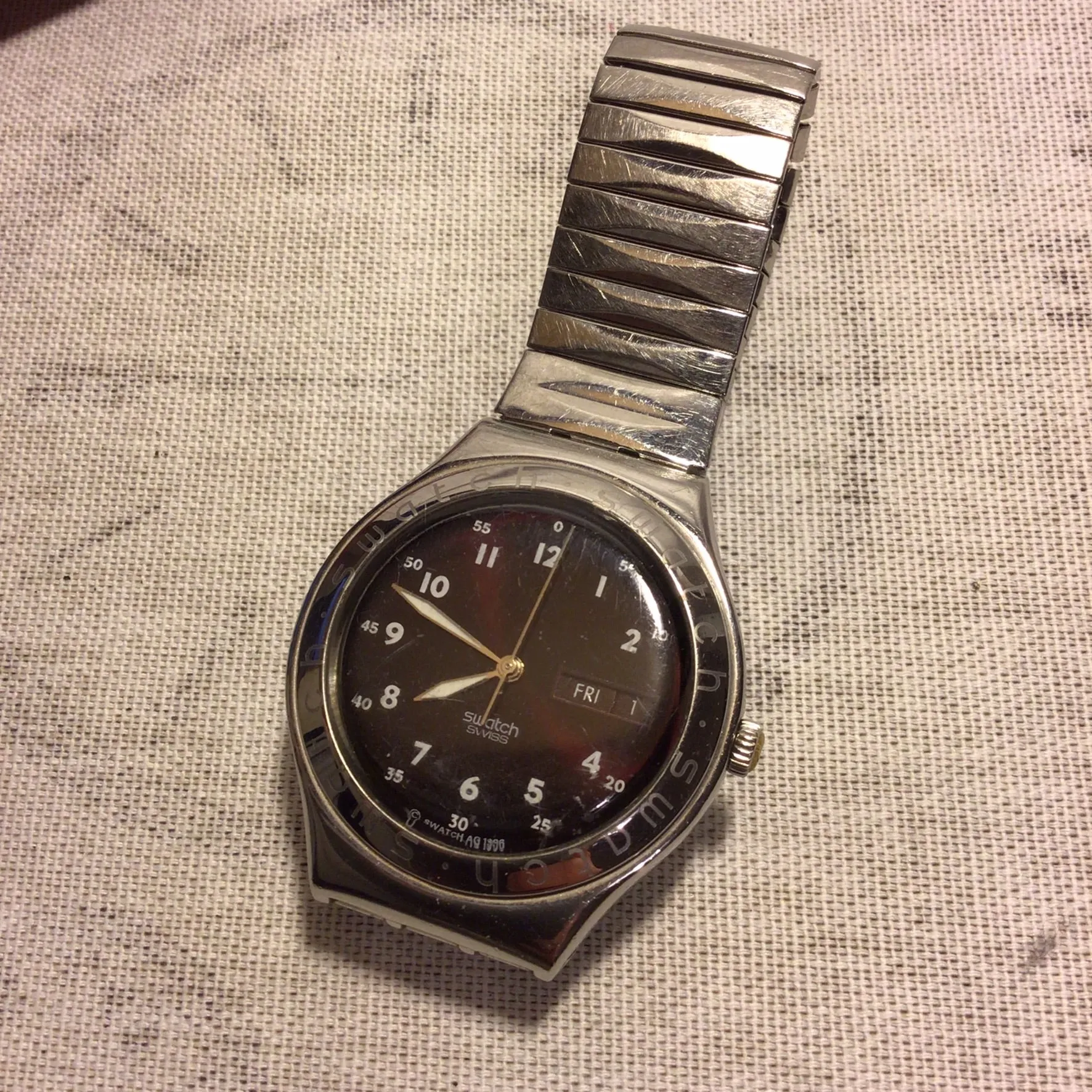 Vintage Swatch Irony AG 1996 Swiss Made Stainless Steel Watch (untested)