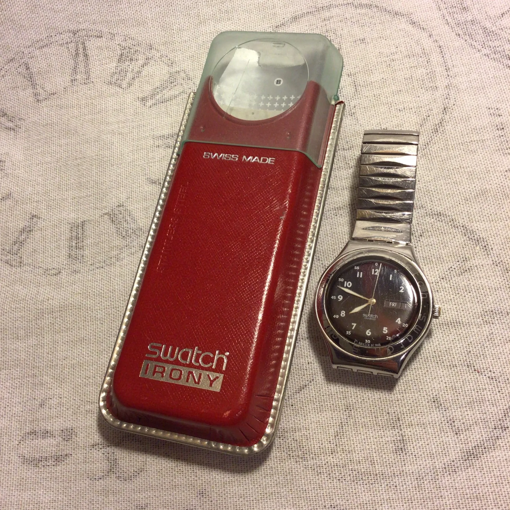 Vintage Swatch Irony AG 1996 Swiss Made Stainless Steel Watch (untested)